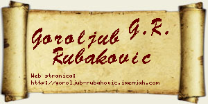 Goroljub Rubaković vizit kartica